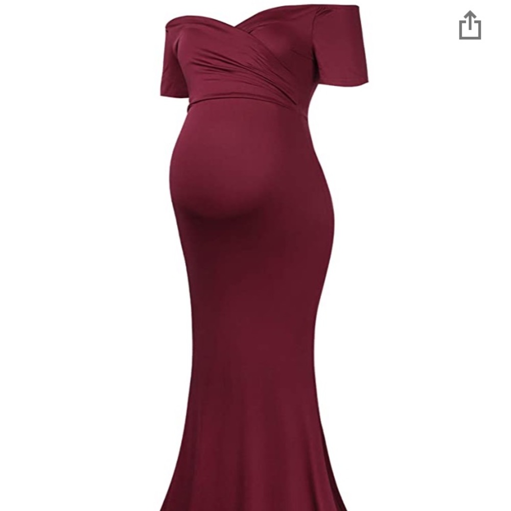 Off the shoulder maternity gown